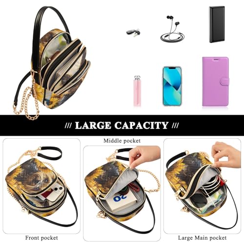 Quilted Crossbody Bags Yorkshire Terrier Dog Cute for Women – Vegan Leather Purses Small Shoulder Handbags for Shopping Travel4