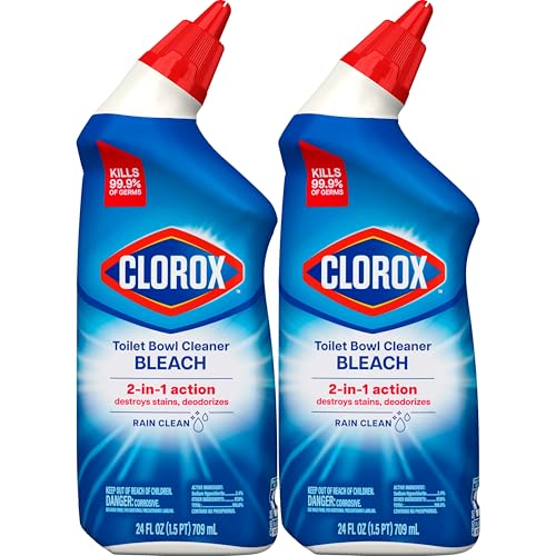 Clorox Toilet Bowl Cleaner with Bleach, Rain Clean, 24 fl. oz., 2 Pack - image 9