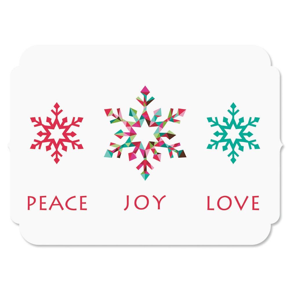 Current Snowflake Season Festive Personalized Christmas Cards – Holiday Greetings, Set of 18 Cards and Envelopes