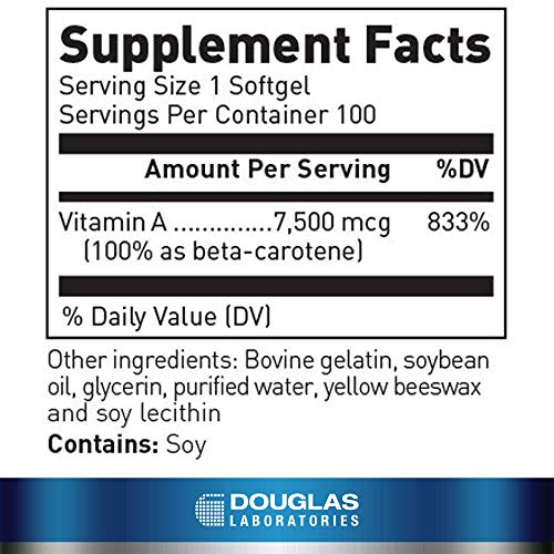 Douglas Laboratories A-Potene | Beta-Carotene Supplement For Antioxidants And Immune Support | 100 Capsules #TOP1