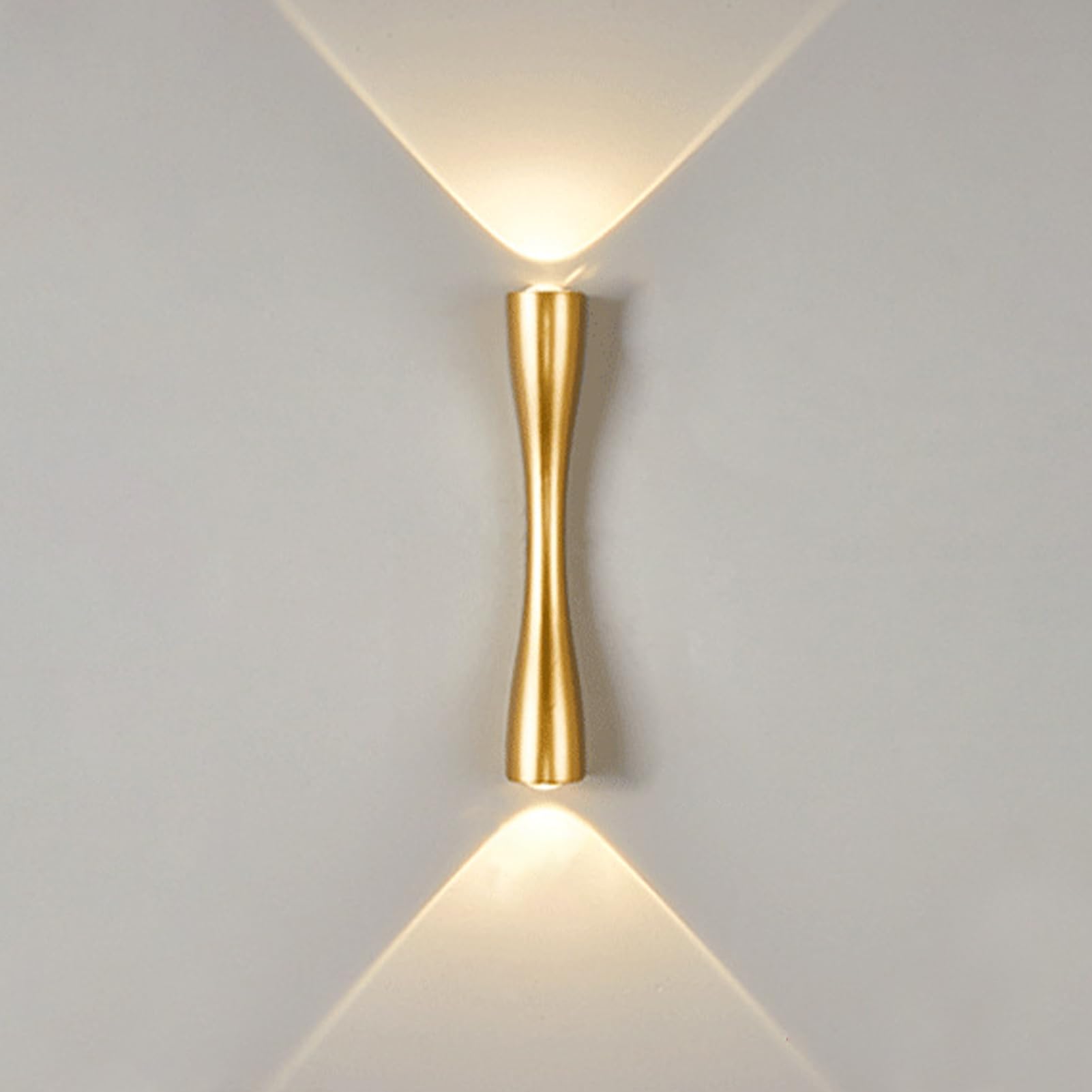 Aplique Up and Down Lámpara de Pared Oro Apliques para Interiores Lámpara LED de Pared Apliques de Pared para Sala de Estar,Pasillo,Cabecera,Dormitorio,Lámpara Proch (24CM,Luz Cálida)