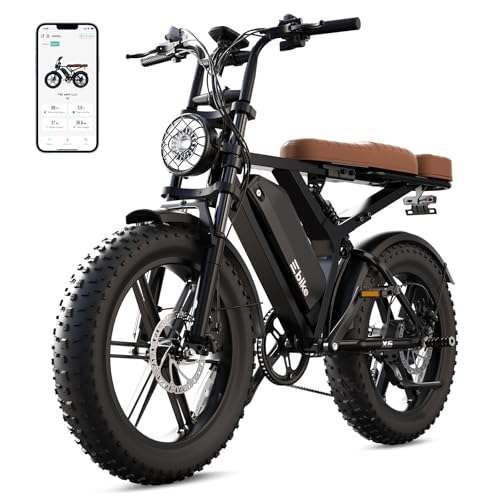 TST E Bike 20' Elektrofahrrad Erwachsene mit Fettreifen, 250W Motor 48V 15AH Akku, 25km/h 60km Maxi Reichweite E Fatbike, 7-Gang All-Terrain Elektro Fahrrad mit Federung, LCD-Display & App-Steuerung