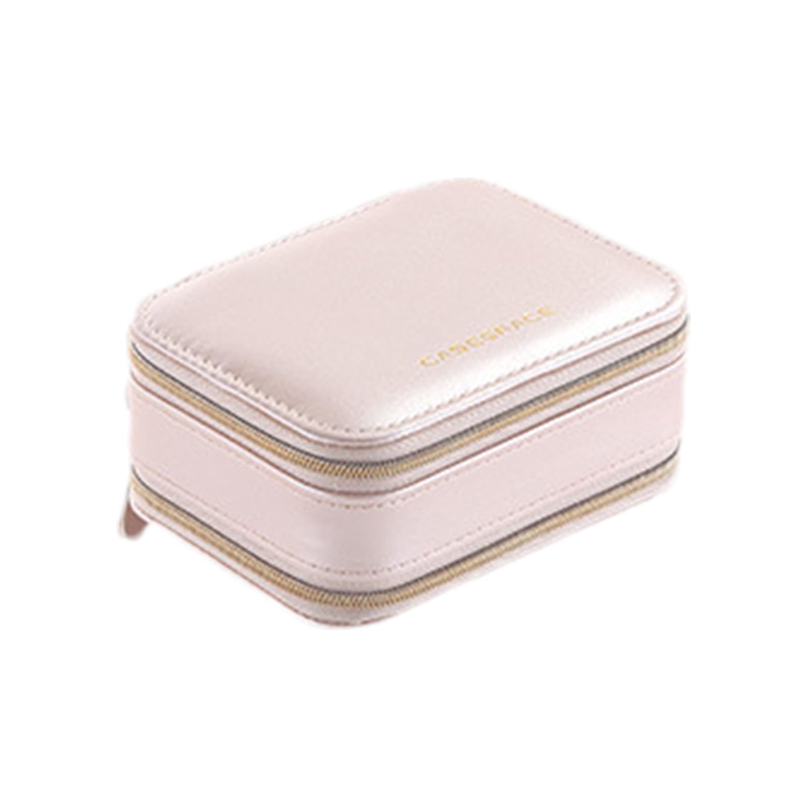 Boîte à bijoux de voyage pour femme petit miroir et organisateur mignon portable compact
