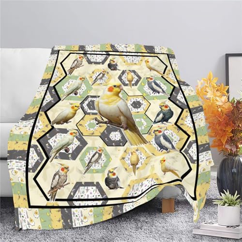 Parrot Bird Throw Blanket Cute Cockatiel Blanket Gifts for Girls Women Kids Boys Adults Men Super Soft Cozy Plush Fluffy Fuzzy Fleece Blanket Home Decor 40''X50'' by Snapjet - Used condition - Image 4