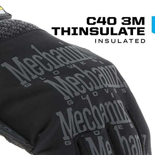 Mechanix Wear Coldwork Original - Insulated Winter Work Gloves for Safe Hands - Machine-Washable - Secure-Fit - Touchscreen Capable - Wind & Water-Resistance - Large - Black/Grey