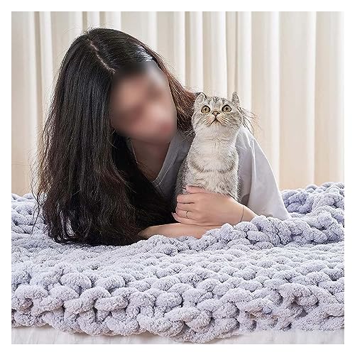 Couverture en laine contre les courants d'air froid, tricot épais gris
