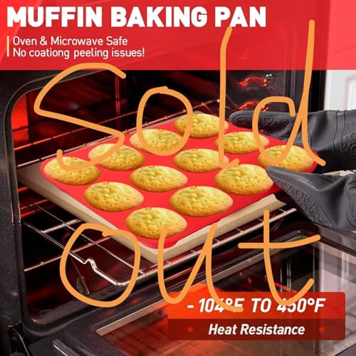 Greenual Silicone Muffin Pan 12 Cups Regular Silicone Cupcake Pan Nonstick Cupcake Pan Silicone Mold for Baking Dishwasher Safe by Greenual - Image 3