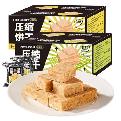 ???干 320g/箱 圧縮クッキー、非常食、アウトドア食事代替、長期保存可能、個別包装、圧縮乾燥食品 (ネギ油味, 320g*1箱(20個))