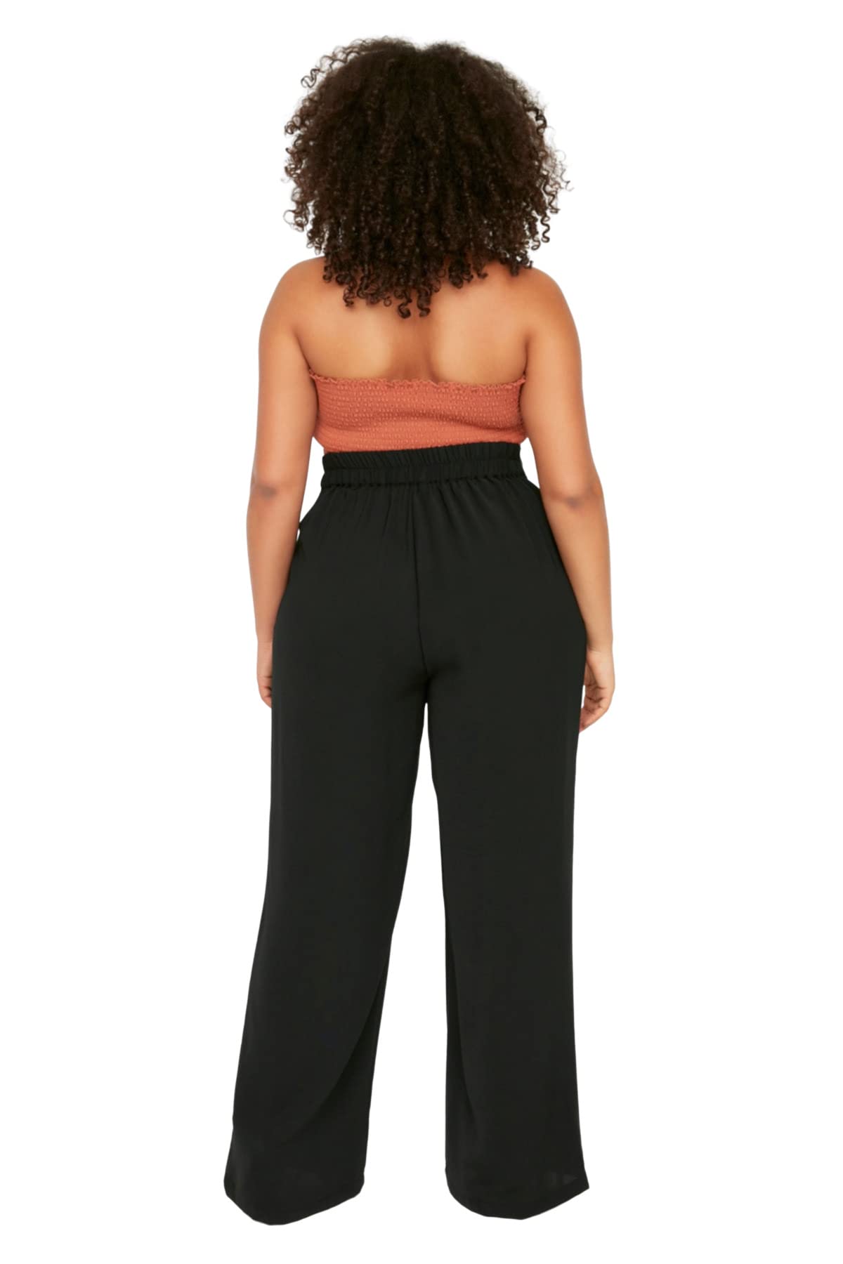 Trendyol Trendyol Women Plus Size High Waist Wide Leg Wide Leg Plus Size Trousers - Pantalones Mujer