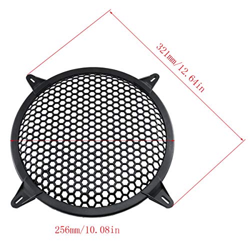 E-Outstanding 10Inch Subwoofer Speaker Waffle Grill Guard Protector Cover Black Plastic Mesh Round Car Subwoofer Speaker Cover #TOP1