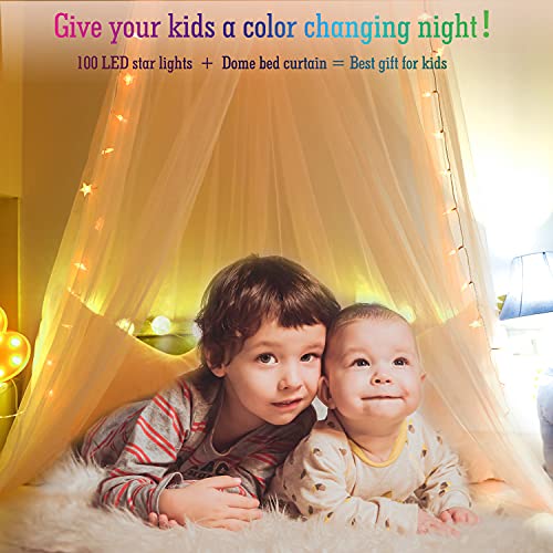 HEYCOLOR Baldacchino per letto con 100 luci a