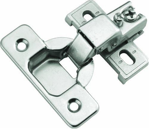 Hickory Hardware Soft Close Cabinet Door Hinge, 1/2 Inch Partial Overlay, Heavy Duty Hinge for a Soft Closing, 1/2-Inch Overlay, Bright Nickel, 1 Pack