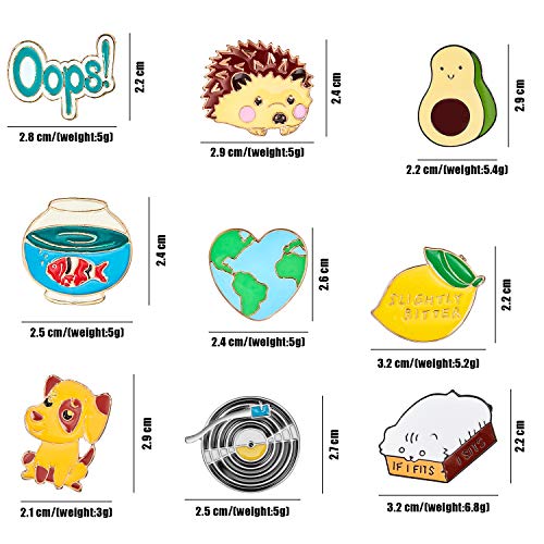 image for Hicarer 20 Pieces Cute Enamel Lapel Pin Set Cartoon Brooch Pin Badges 