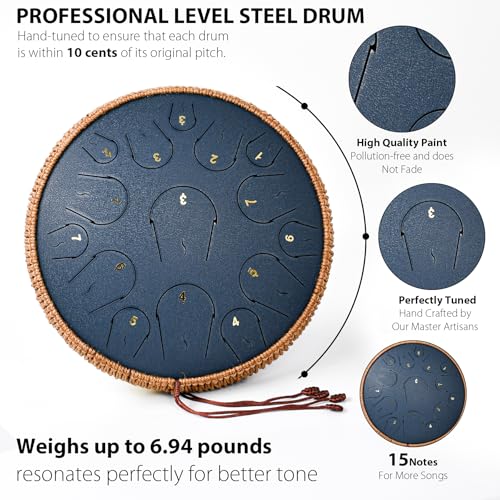 Lidguni 14INCH-JELLYFISH Steel Tongue Drum - 14 Inch 15 Note Tongue Drum thumb #2