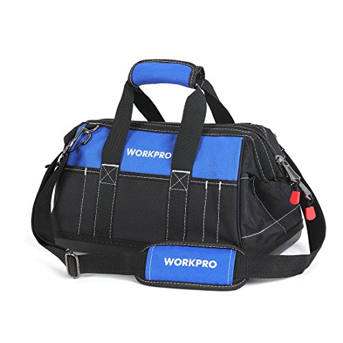 WORKPRO 16-Inch Wide Mouth Tool Bag – Waterproof Base