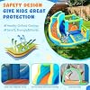 FBSPORT Inflatable Bounce House, Water Slide Park Slide Bouncer with Ball Shooting, Climbing Wall, Jumping and Splash Pool, Kids Bouncy Castle with 450W Air Blower for Outdoor Backyard