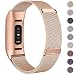 HAPAW Bands Compatible with Fitbit Charge 3, Women Men Metal Stainless Steel Replacement Accessories Straps Bracelet Compatible with Fitbit Charge 3 SE Fitness Tracker Small Large
