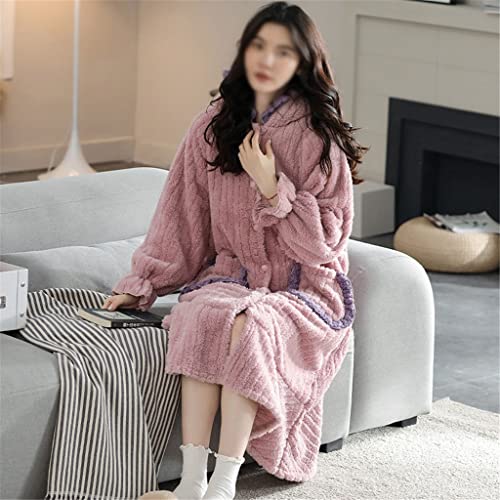 Pyjama femme rose XXL à capuche version ample pour l'hiver - 5