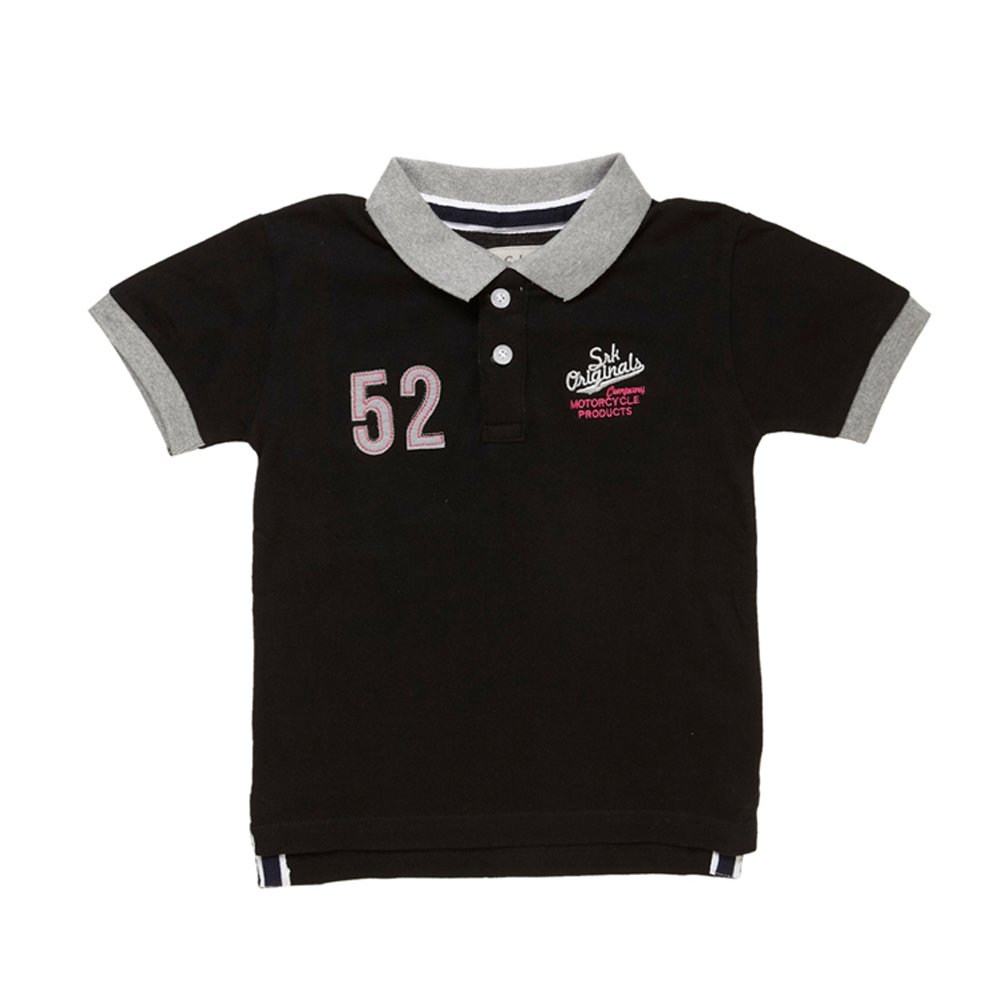 Peak Mountain SRK-Polo de manga corta niños 10/16 años EPEARL1016- negro-16 años