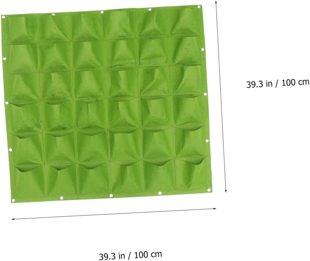 Green Vertical Wall Hanging Planting Bag Felt Planter for Indoor Outdoor Gardening Balcony Vertical Garden Nursery Container for Vegetables Herbs