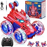 Carro De Control Remoto,360 ° De Rotación De 2,4 GHz Rápido Truco RC Coche,Coche Recargable con Luces De La Rueda,...