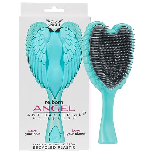 Detangler Hair Brush - Detangling Hairbrushes for Women with Straight, Wavy, Long, Thick, & Frizzy Hair - Smoothing Tangle Angel Paddle Brush Detangler for Shower & Hairstyling - Aqua