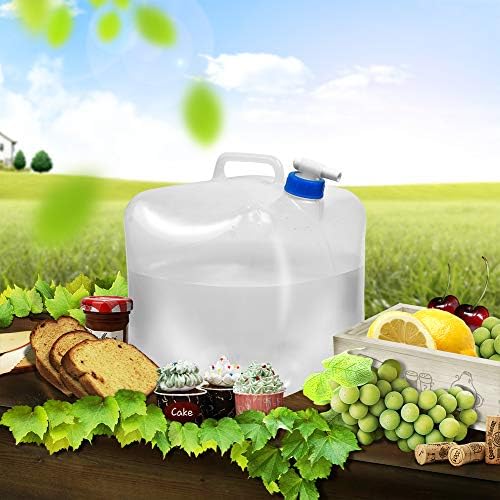 AMACASE Collapsible Water Container with Spigot, BPA Free Portable Water Carrier,Foldable Water Storage Jug for Outdoor Camping Hiking 2.6Gallon