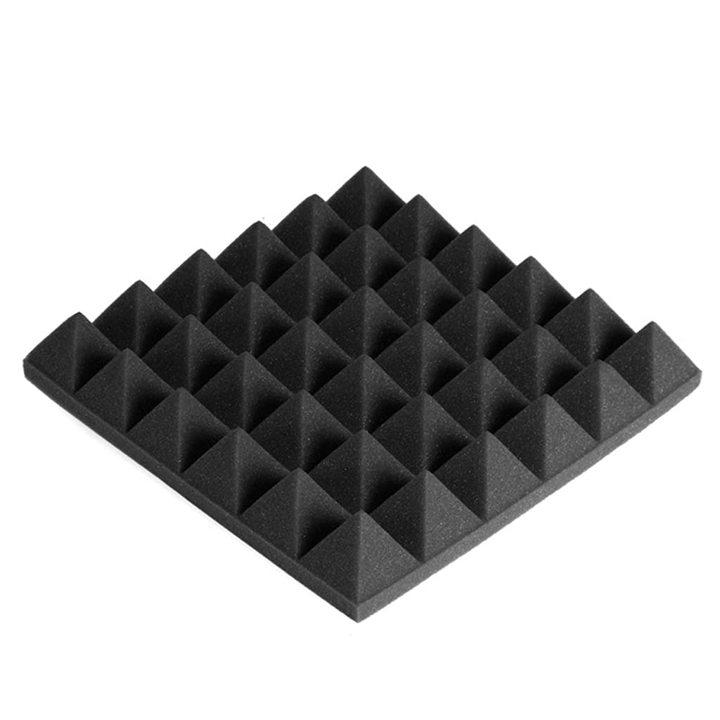 12/24 szt. 30x30x5 cm pianka akustyczna studyjna panele dźwiękochłonne leczenie izolacyjne Ktv Drun Room ścienna pianka dźwiękochłonna podkładka, czarna,D 12 szt.