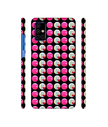 Image of Amazon Brand - Solimo Designer Small Two Color Circle 3D Printed Plastic Hard Back Cover for Samsung Galaxy M51, Multicolor