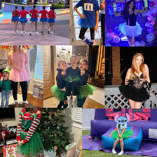 Image of Zando Black Tutu Skirt for Women Halloween Costumes Adults Witch Skirt Black Tulle Skirt Classic Layered Dress Tutus for Women Black Mini Skirt Witch Dress Halloween Tutu Black Tutu One Size
