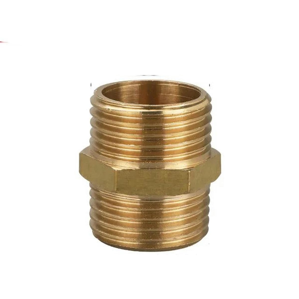 Tubería de latón Accesorio de pezón hexagonal 1/8" 1/4" 3/8" 1/2" 3/4" 1" Rosca macho Adaptador rápido Conector de acoplador para agua Aceite Gas-1l2 a 1l2-50 PCS