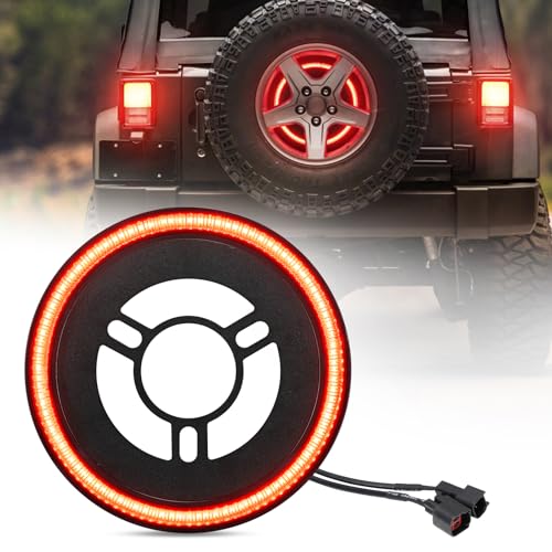 BORDAN Spare Tire Brake Light for Wrangler JK JKU, LED Super Bright Third Brake Light Plug-N-Play Wheel Lights, Rear 3rd Brake Light for Jeep Wrangler 2007-2018 JK JKU YJ TJ