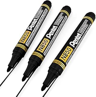Pentel N850 Permanent Marker Pens - 4.2mm Bullet Tip - Pack of 3 - Black