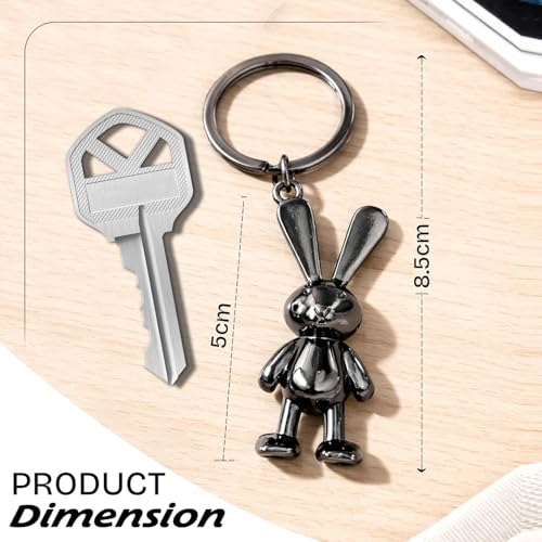 Image of Storite Bunny Keychain for Women & Girls, Cute Rabbit Bag Charm with Heart Pendant, Braided Strap & Bell, Fashion Key Ring for Handbags, Backpacks & Car Keys