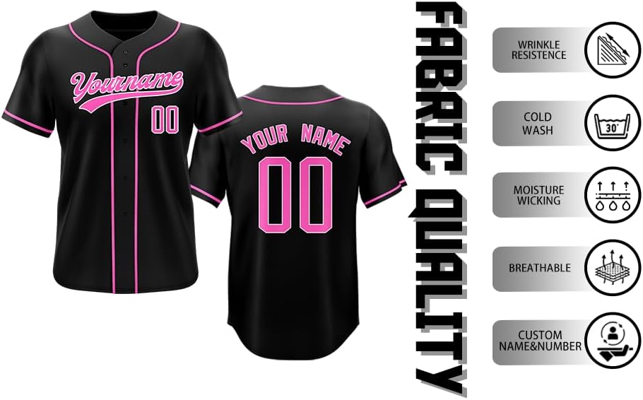 Custom Baseball Jersey Personalized Team Name Number Logo Stitched Printed Shirts Sports Uniform Gifts for Men Women Youth - Image 3