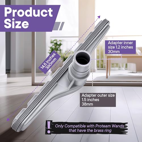 Image of Upgraded 14-inch Carpet Floor Tool with Scalloped Edges,Compatible with ProTeam Backpack Vacuum,Compatible with Hoover C2401, Vacuum Floor Brush for Use on Low- to Medium-Pile Carpets