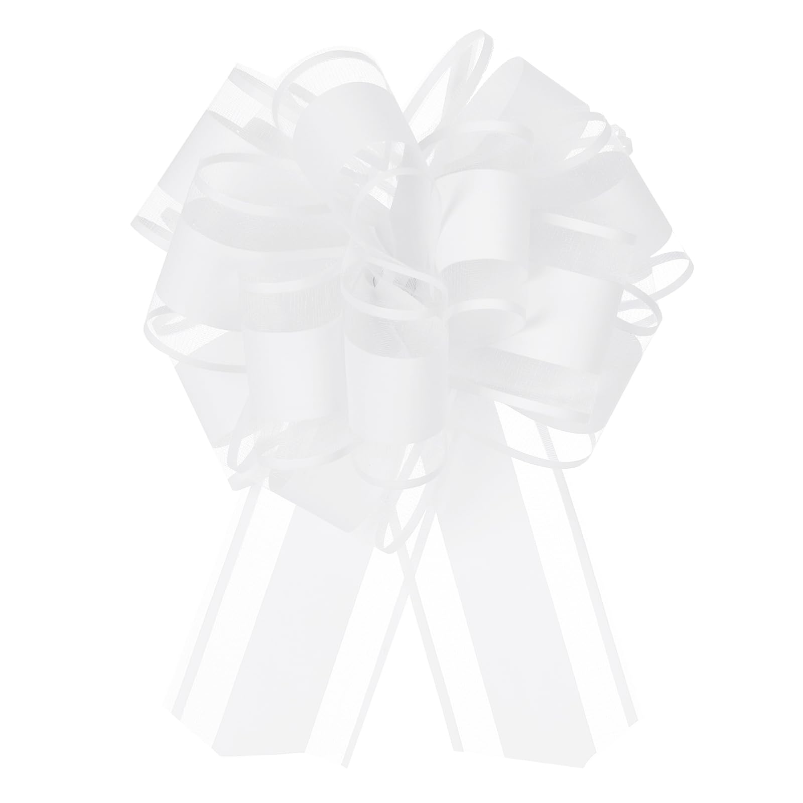 Lazos de organza blancos Uxcell de 15,2 cm para regalos grandes y decoración, 12 unidades