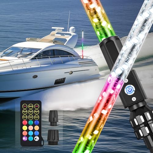 Image of Nilight Boat Navigation Light 4FT Spiral LED Whip Lights