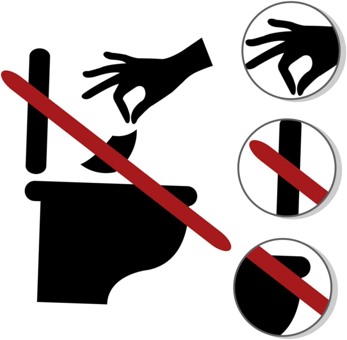 2sheets Removable Toilet Lid Sign Decal Bathroom Sticker for Clog Prevention Eye-catching Reminder for Public Toilets