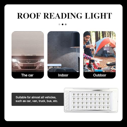 Lámpara LED de coche interior de 36 luces plateada para techos de camión 4