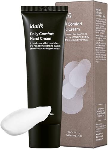 [DearKlairs] Daily Comfort Crème pour les mains 1,7 onces | Non parfumé, séchage