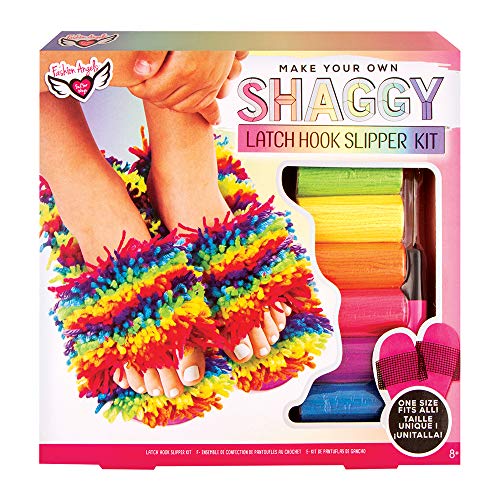 Fashion Angels Latch Hook Slipper Design Kit (12312) One Size Fits All, Latch