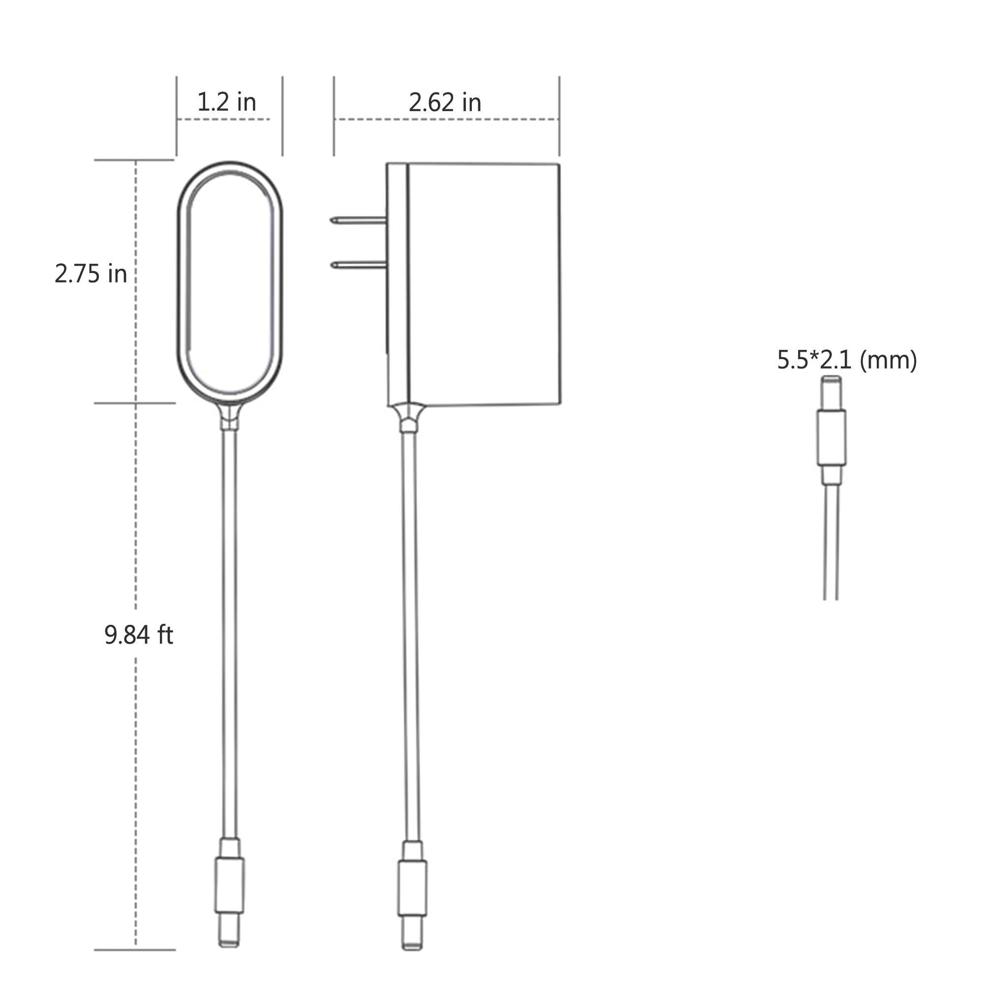 Amazon.com: AC/DC Power Adapter (Input AC 100-240V~ 50/60Hz 0.6A  