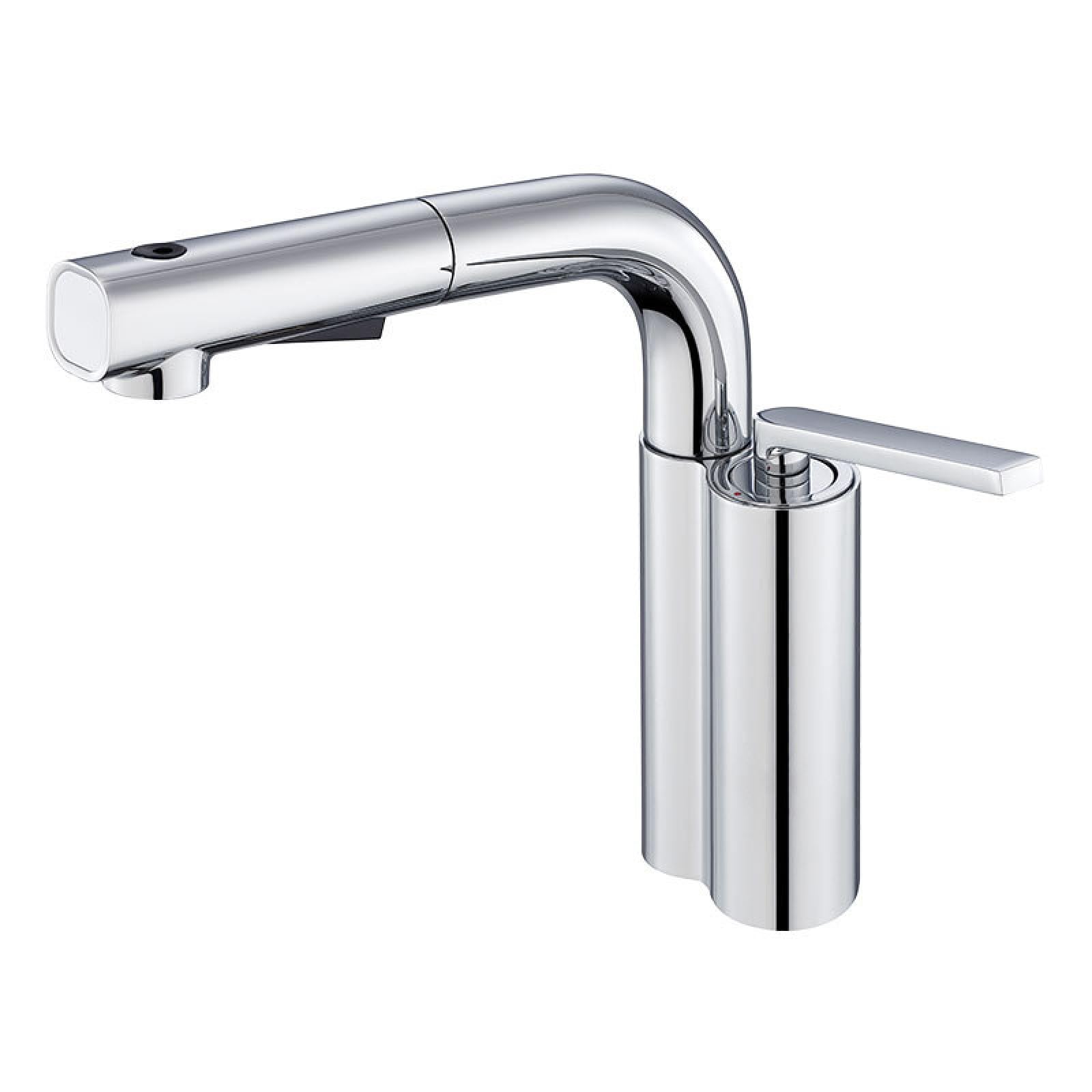 Fanjubei Chrome-Colored Copper Hot And Cold Lift-Lift Pull-Out Bathroom Faucet, Chrome Color