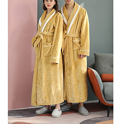 Robe for Men Big and Tall Cotton Collar Shawl Full Lenght Kimono Spa Bathrobe With Pockets Wrap Style Loungewear2