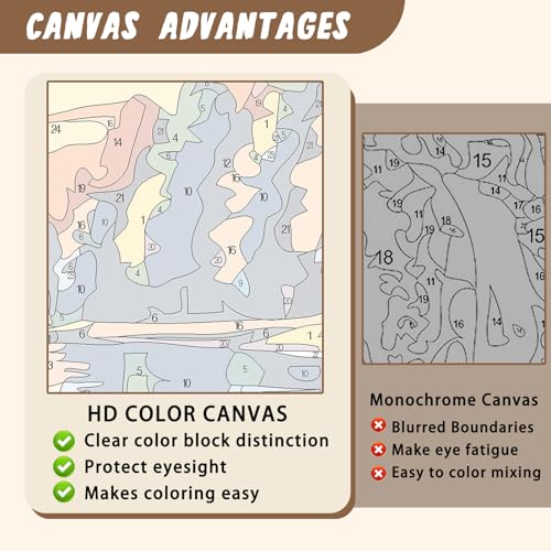 XTCIXAL Paint by Numbers Kit for Adults Beginners, Rabbit Paint by Number for Adult - 20" Wx16 L, Rabbit Acrylic Canvas Painting Kits for Gifts Home Wall Decor — view 6