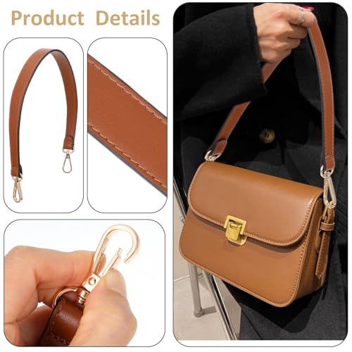 GEEHUA Brauner Taschengurt, 19 Zoll PU Taschenriemen Schultergurt Für Taschen Henkel Für Taschen Henkel Für Taschen Aus Ersatz Mit Drehverschlüssen Für Geldbörse Tragetasche Umhängetasche(Braun)