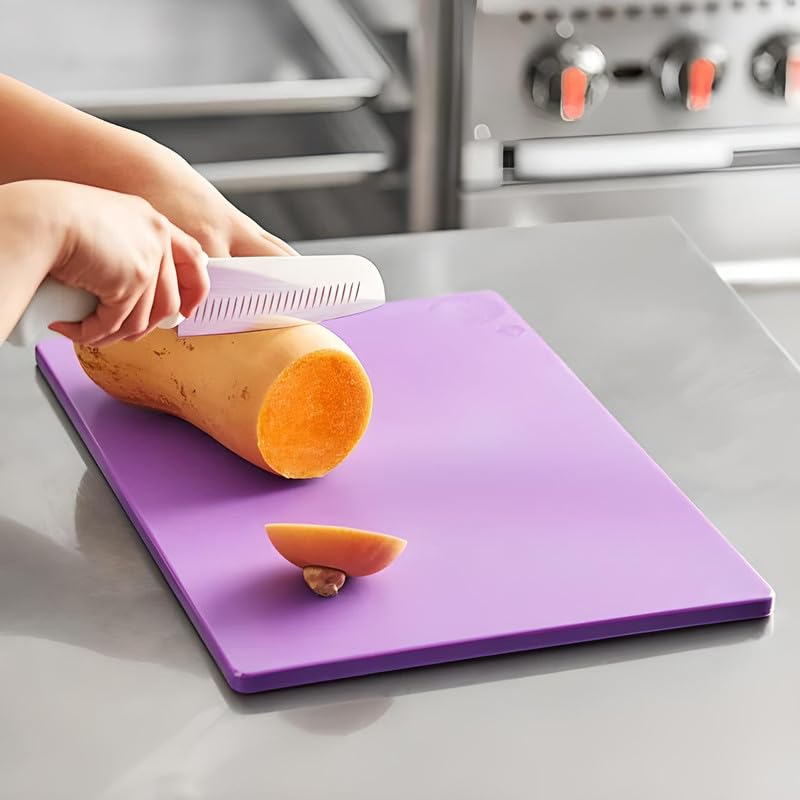 OCS Parts Pro Chef Series 18" x 12" Purple Cutting Board | Polyethylene Cutting Boards | Color Coded Dishwasher Safe Food Prep Board for Home and Commercial Kitchens