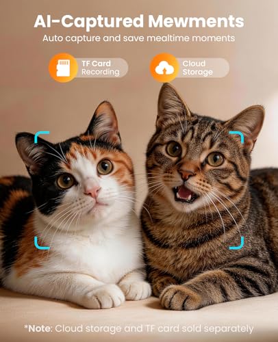 Image of oneisall Automatic Cat Feeder with Camera for 2 Cats, 1080P HD Night Vision, 20 Cups /5L Cat Feeder Automatic, 2-Way Audio, Motion-Activated Alerts, 5G WiFi APP Remote Control Pet Feeder