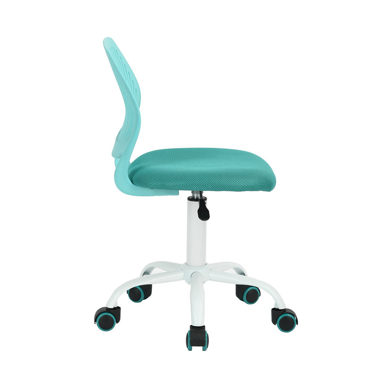 Meuble Cosy Ergonomiczne krzesło biurowe, obrotowe siedzisko z regulacją wysokości, krzesło komputerowe bez podłokietników, do telepracy, nauki i sypialni, turkusowe